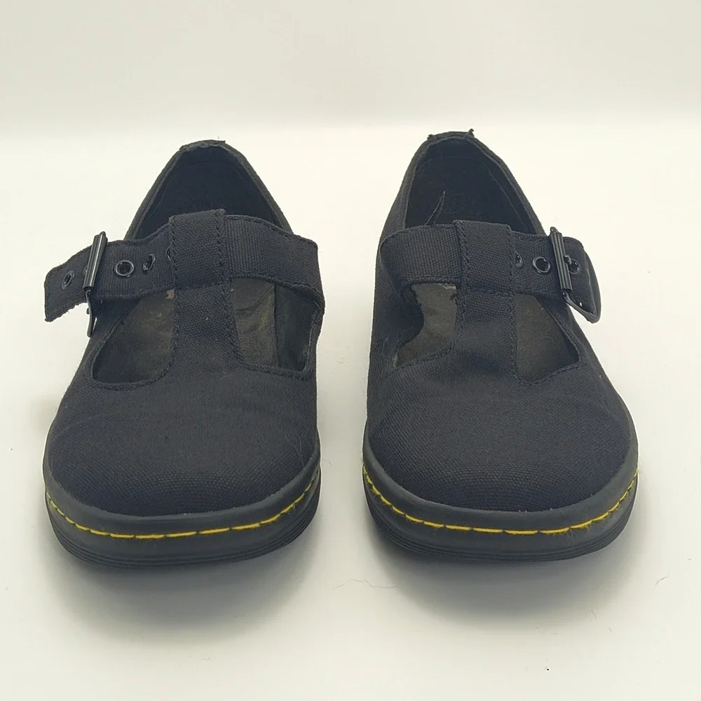 Dr Martens Woolwich Black Canvas Mary Jane T-Strap Shoes Womens 7 AW004 SK01R - Picture 9 of 16